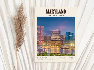 Maryland Vintage Wall Art, USA