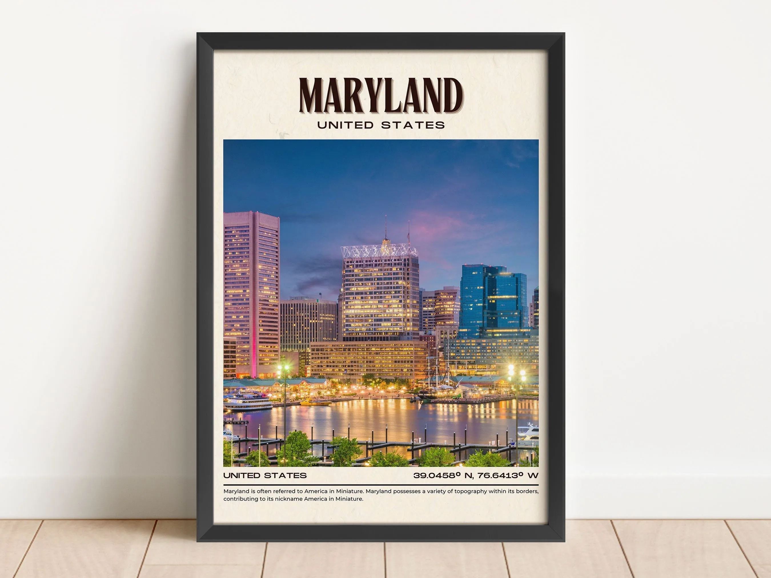 Maryland Vintage Wall Art, USA