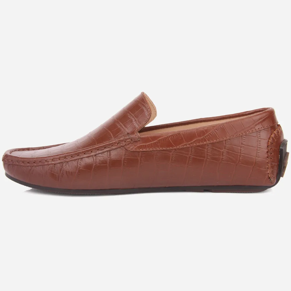 MEN "ROMAN" SLIP ON LEATHER MOCCASINS