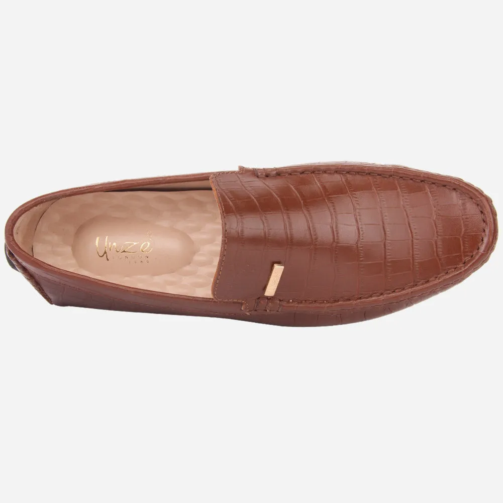MEN "ROMAN" SLIP ON LEATHER MOCCASINS