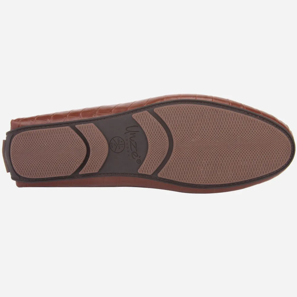 MEN "ROMAN" SLIP ON LEATHER MOCCASINS