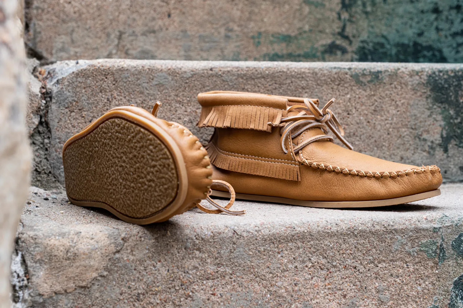 Men's Apache Leather Moccasin Boots