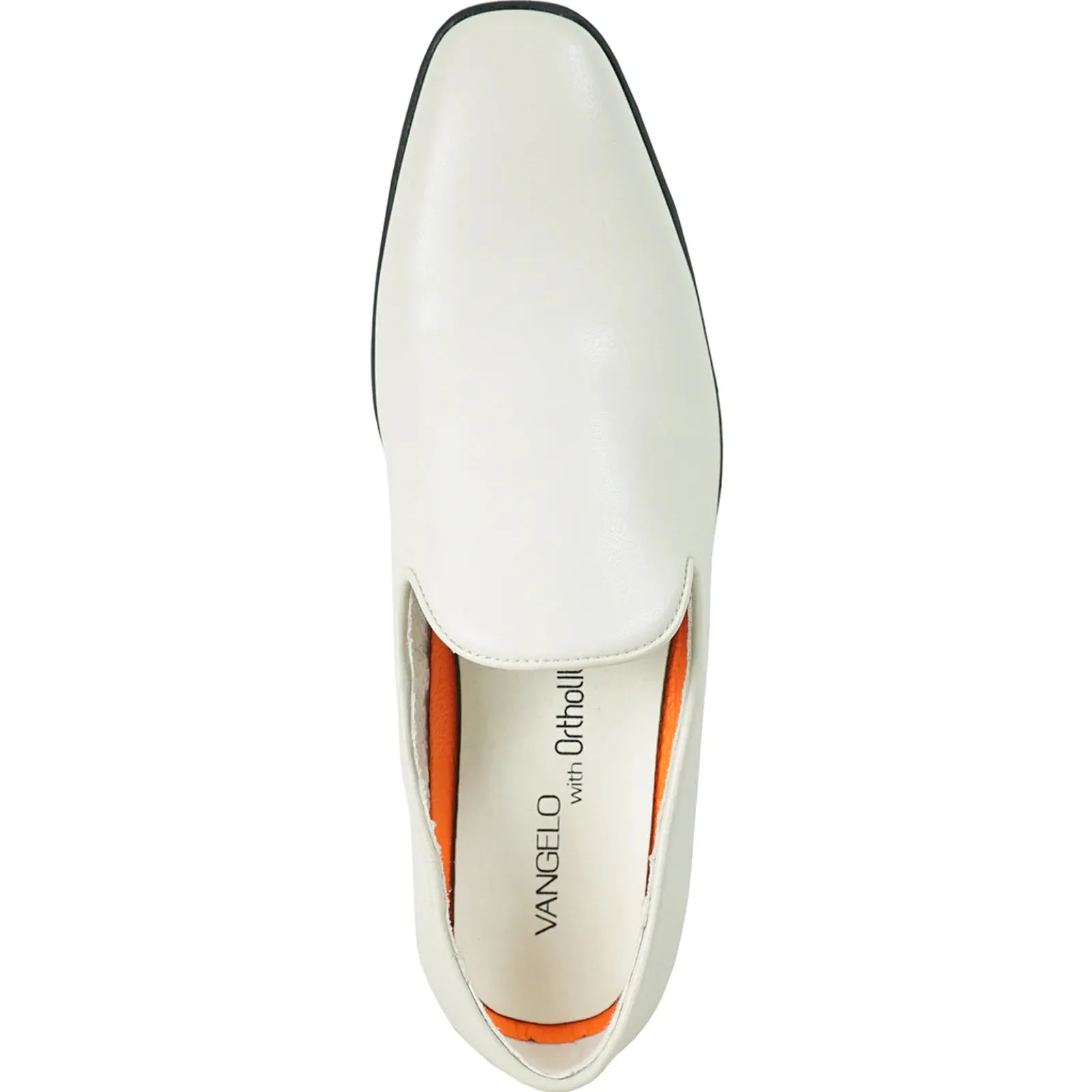 Mens Classic Plain Toe Slip on Loafer Dress Shoe in Ivory