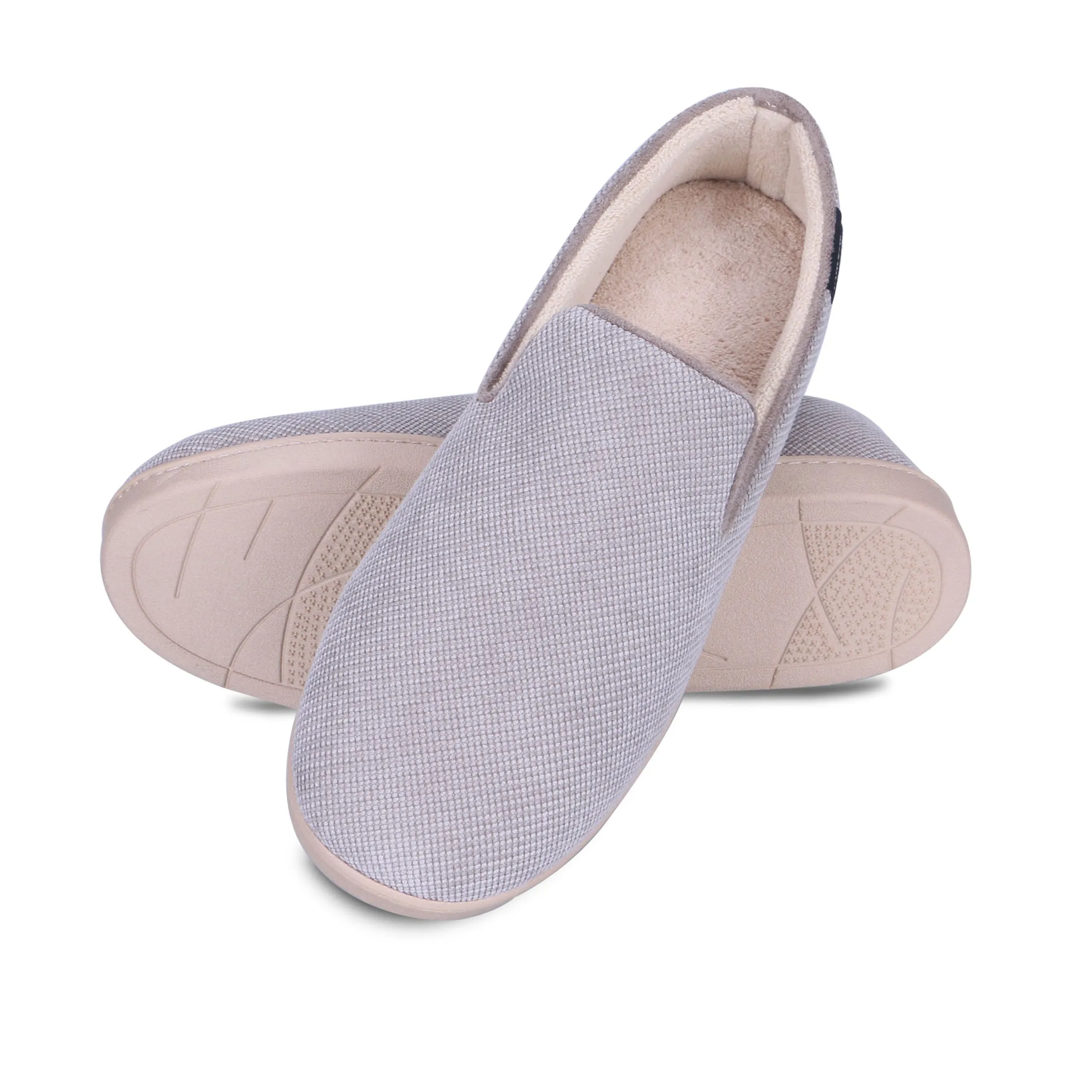 Men's Diamond Corduroy Loafer Slipper with Moisture Wicking and Gel Infused Memory Foam