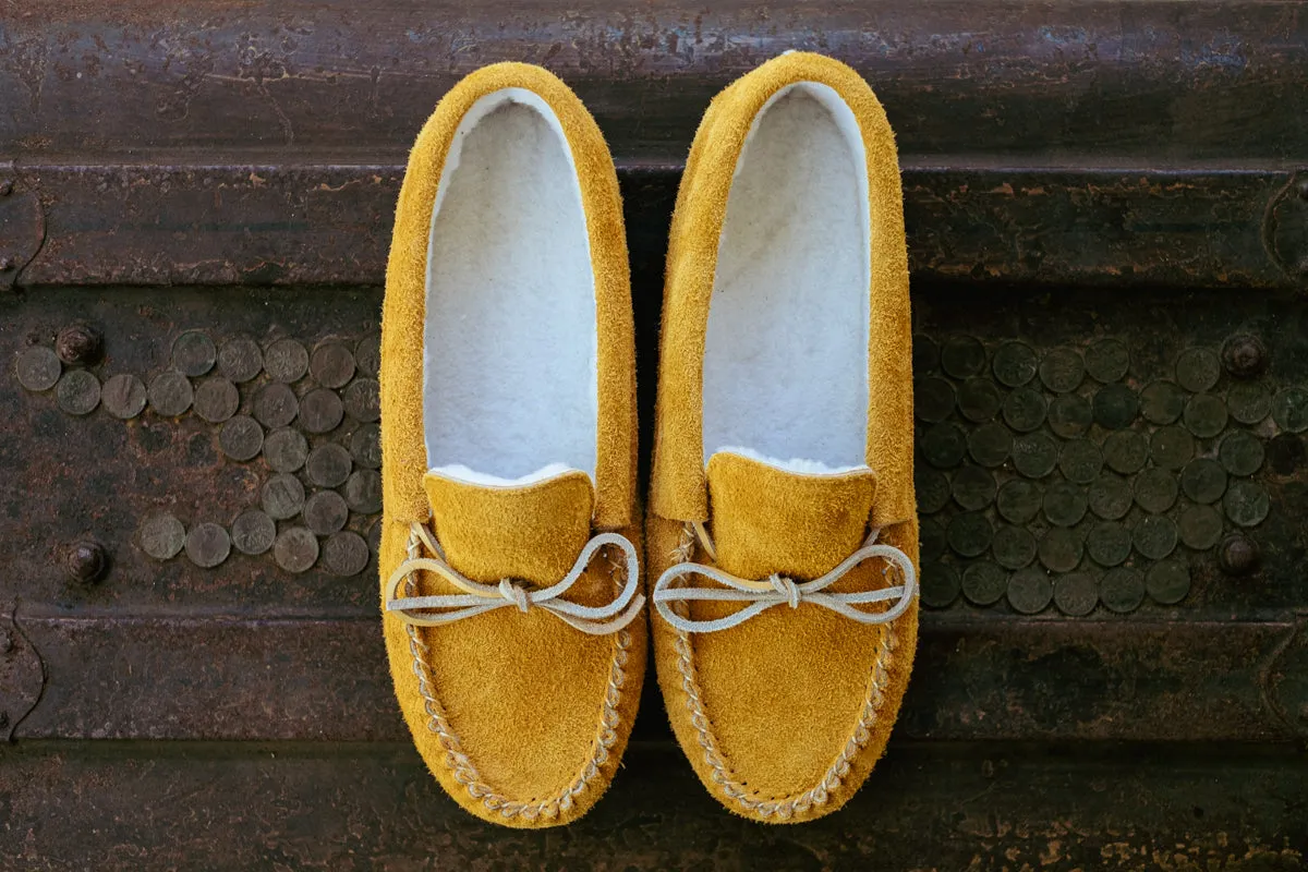 Men's Fleece Lined Suede Moccasins