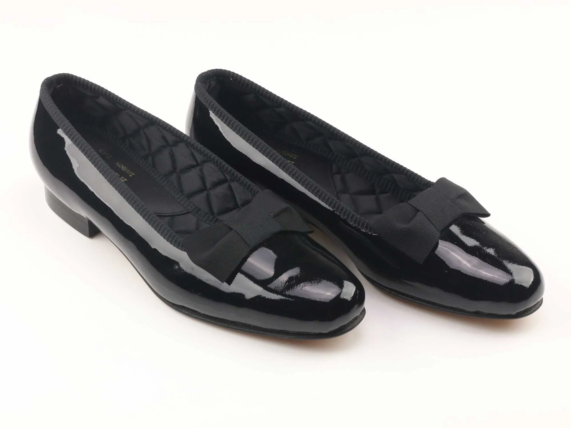 Mens NARROW Black Patent Pump - UK 5
