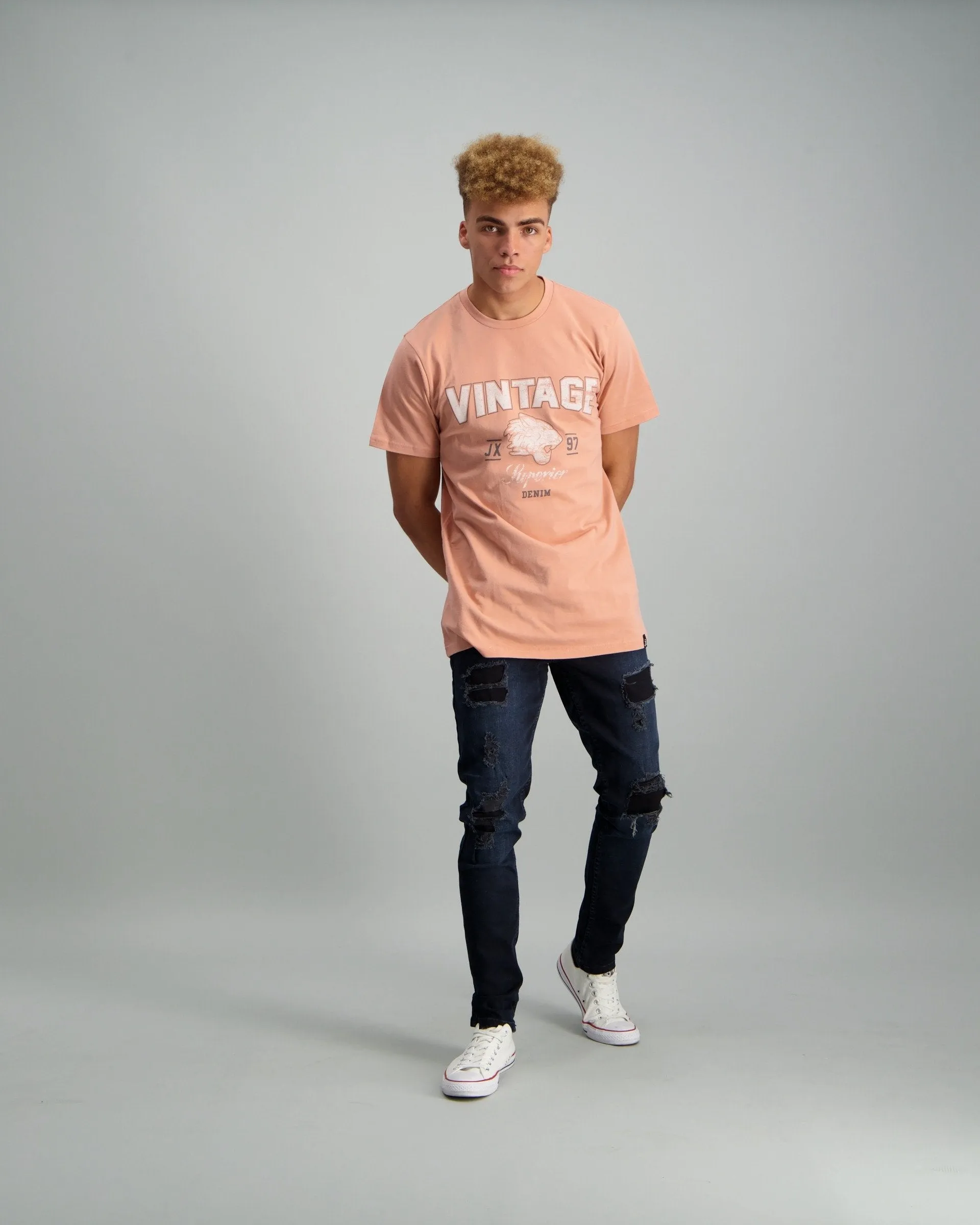 Men's Panther Print T-Shirt - Pink
