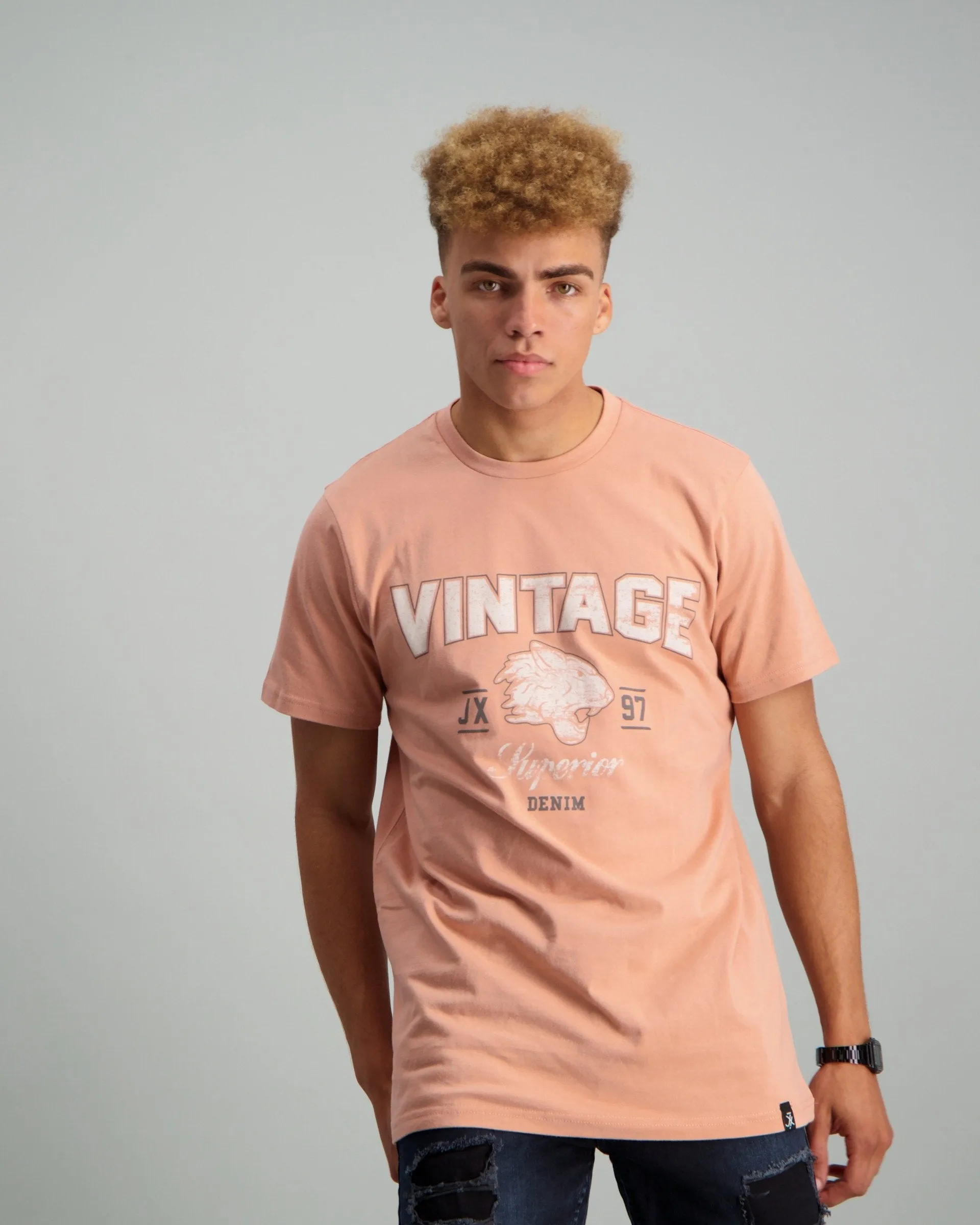 Men's Panther Print T-Shirt - Pink