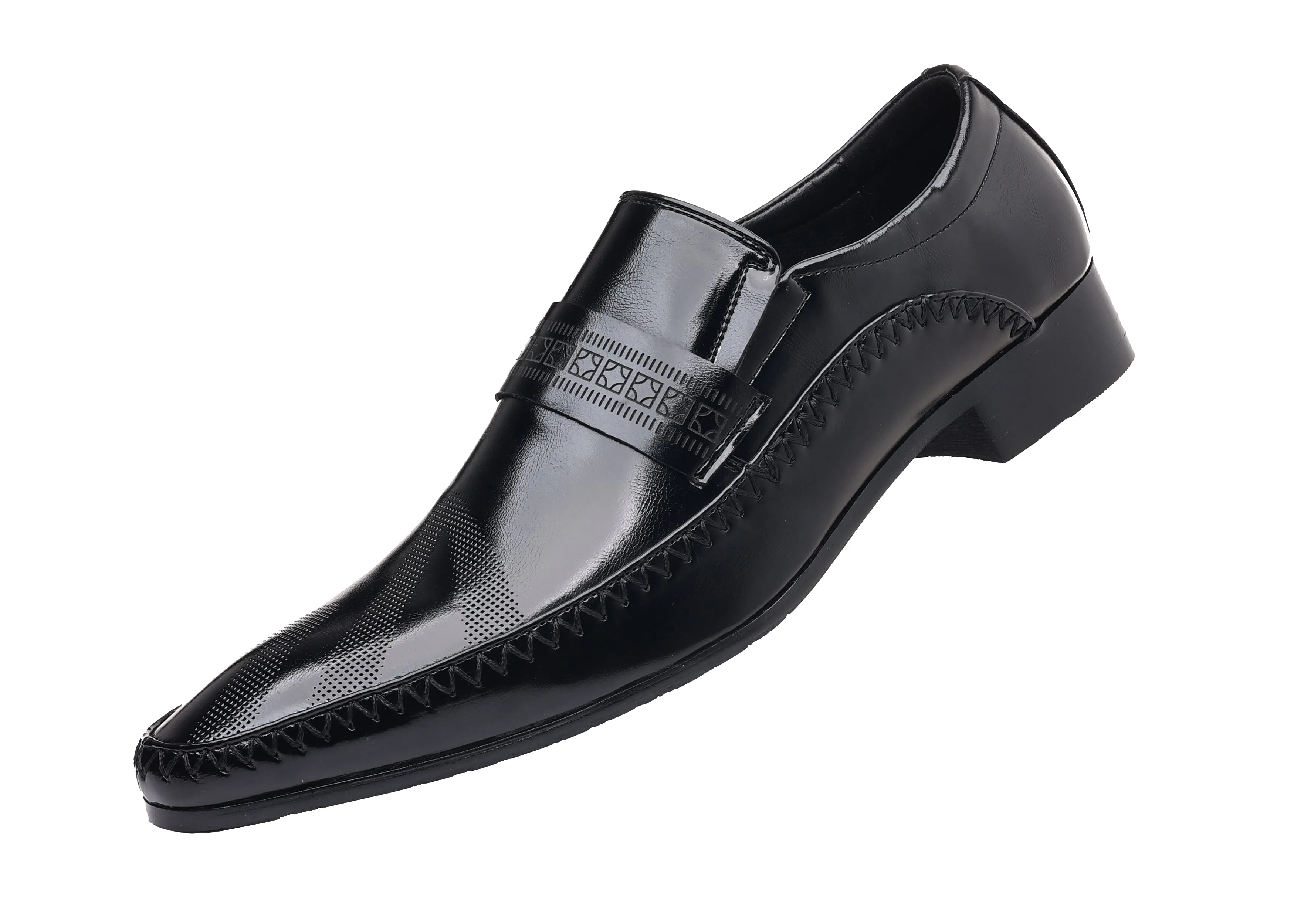 Men's Pointed Moc Toe Leather Shoes