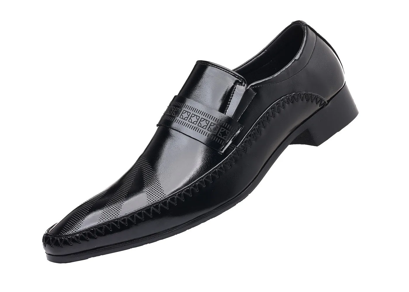 Men's Pointed Moc Toe Leather Shoes