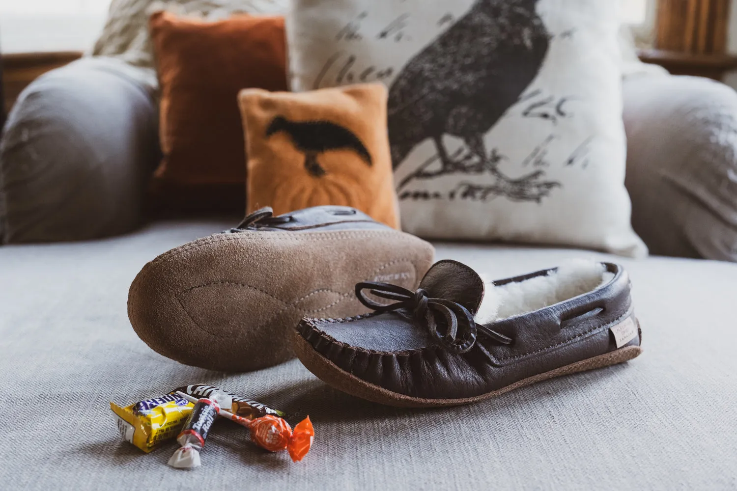 Men's Sheepskin Lined Moccasins