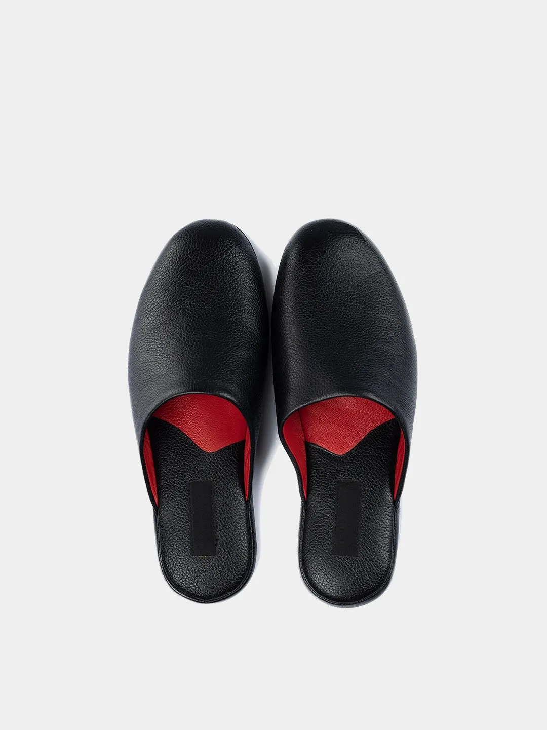Men's slippers black Model 1207 Flotar Leather