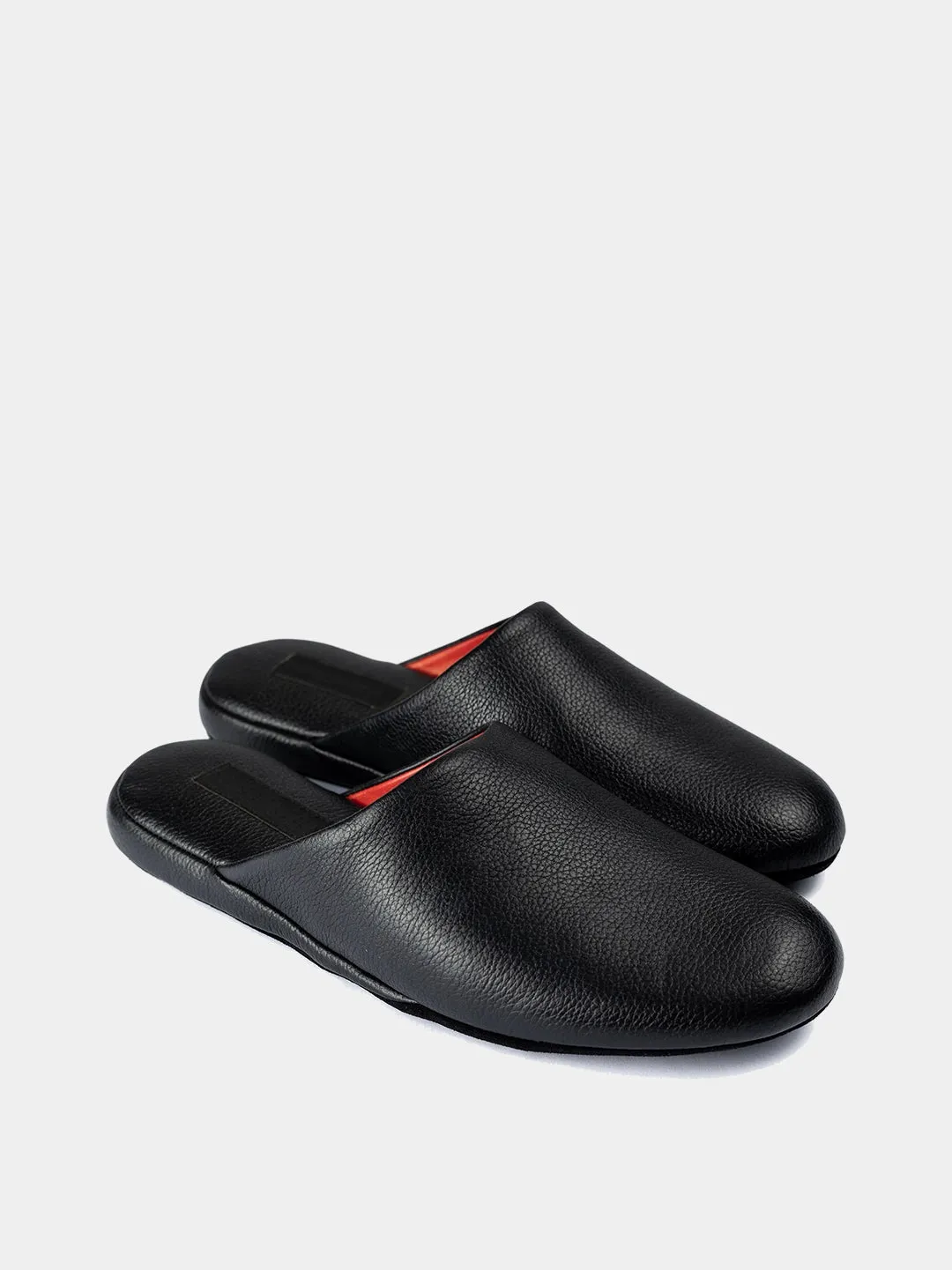 Men's slippers black Model 1207 Flotar Leather