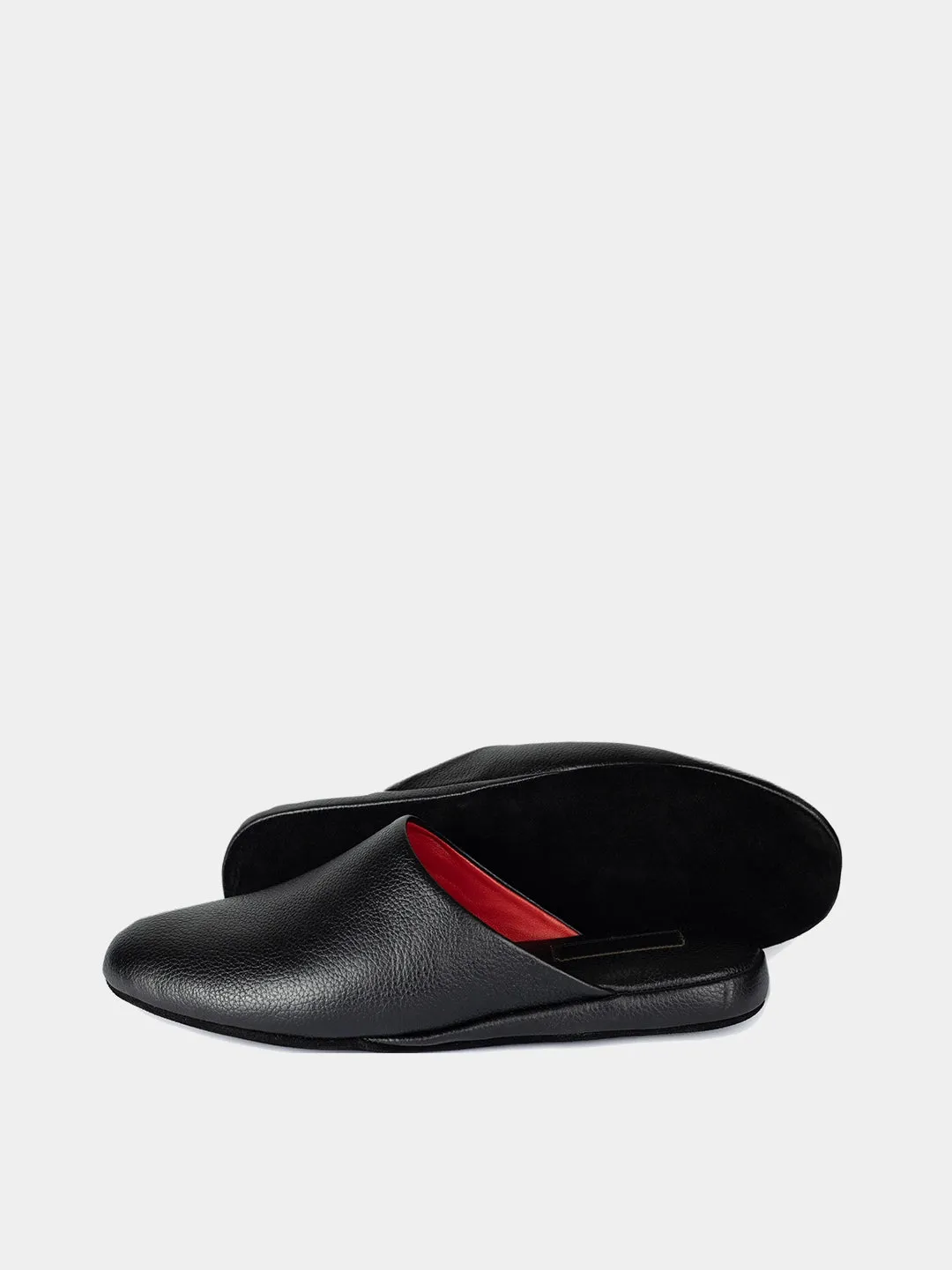 Men's slippers black Model 1207 Flotar Leather