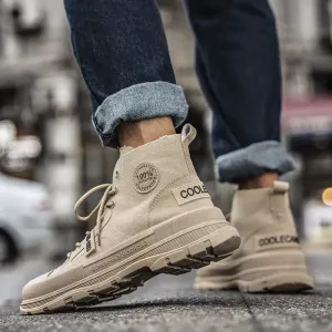 Men's Thick-Soled Canvas Shoes for Spring and Autumn