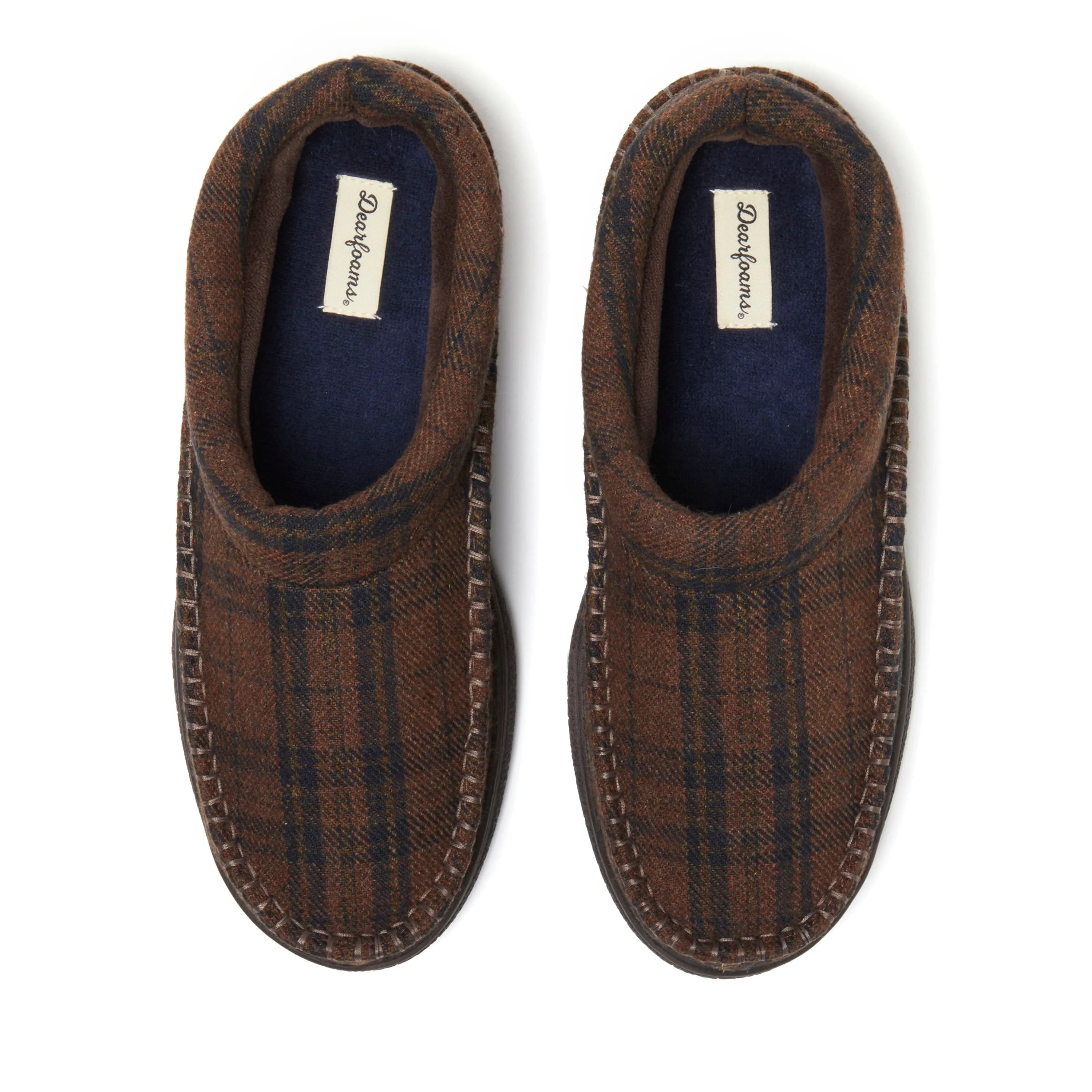 Men's Thompson Plaid Moccasin Toe Clog Slipper