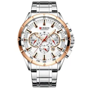 Men's Watch Blue Quartz Stainless Steel Band  Business Watch