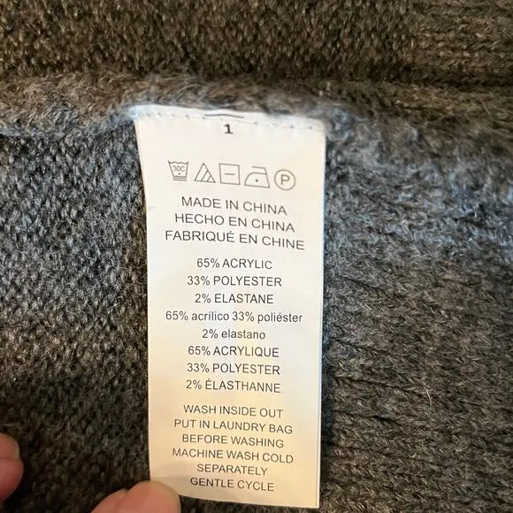 Michael Kors Classic Color Block Open Cardigan in Tan and Gray Size Large