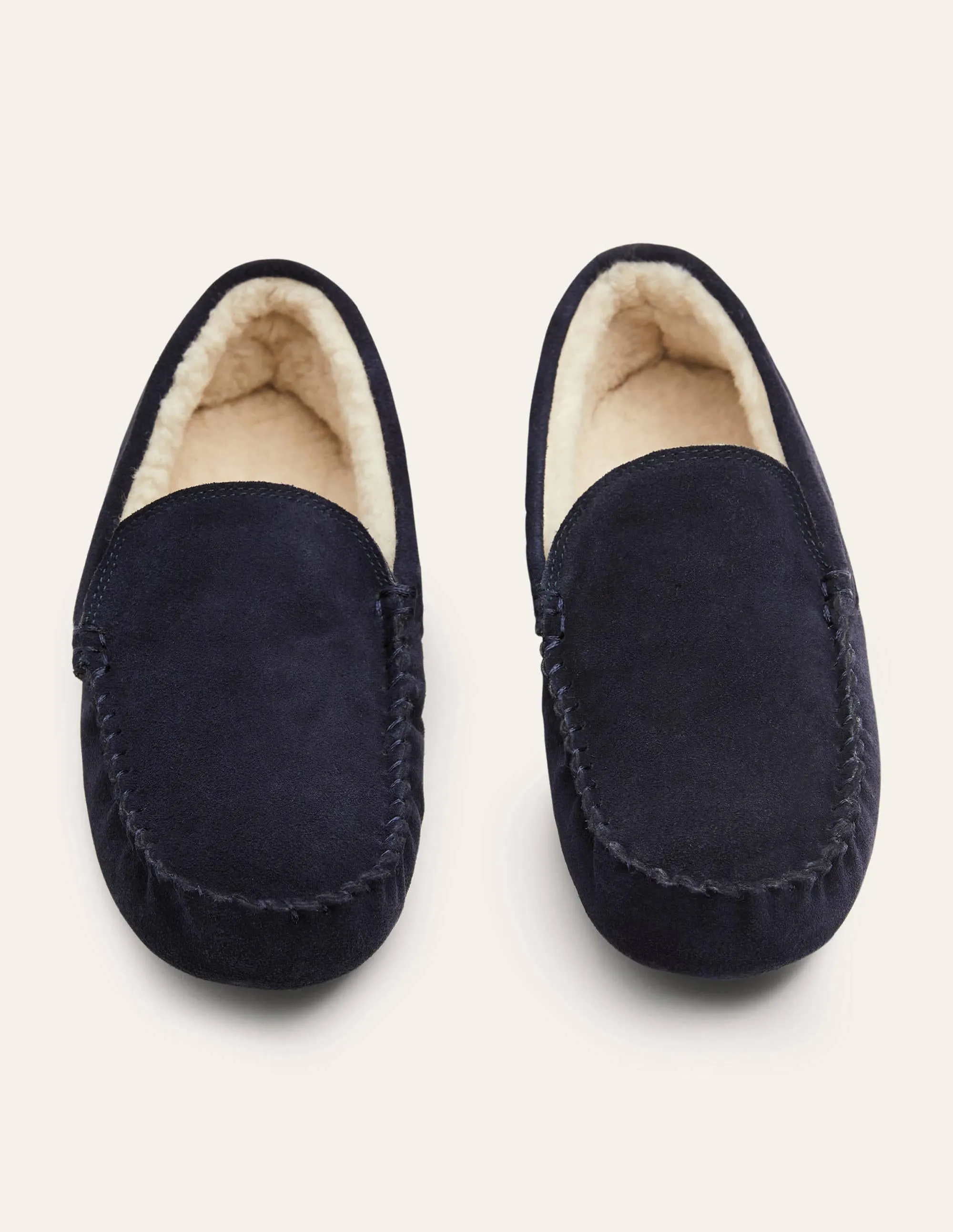 Moccasin Slippers-Navy