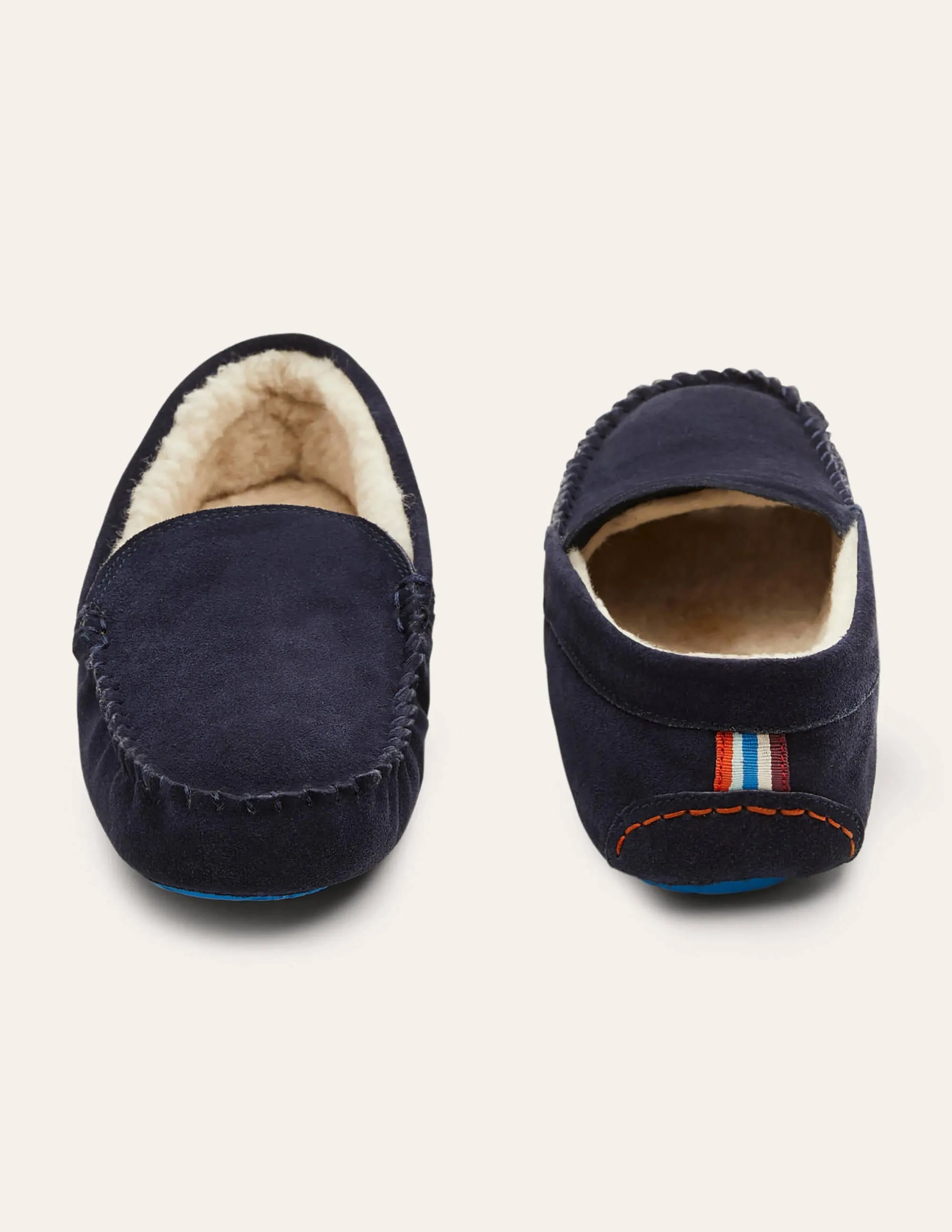 Moccasin Slippers-Navy