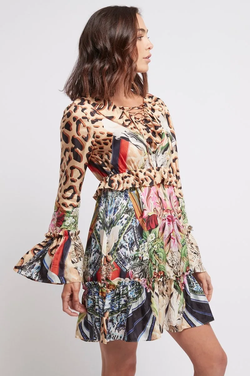 Mocha My Life Short Ruffle Dress