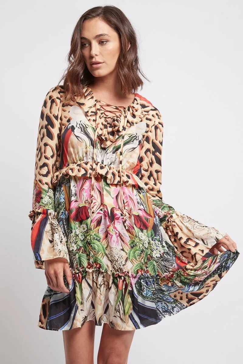 Mocha My Life Short Ruffle Dress