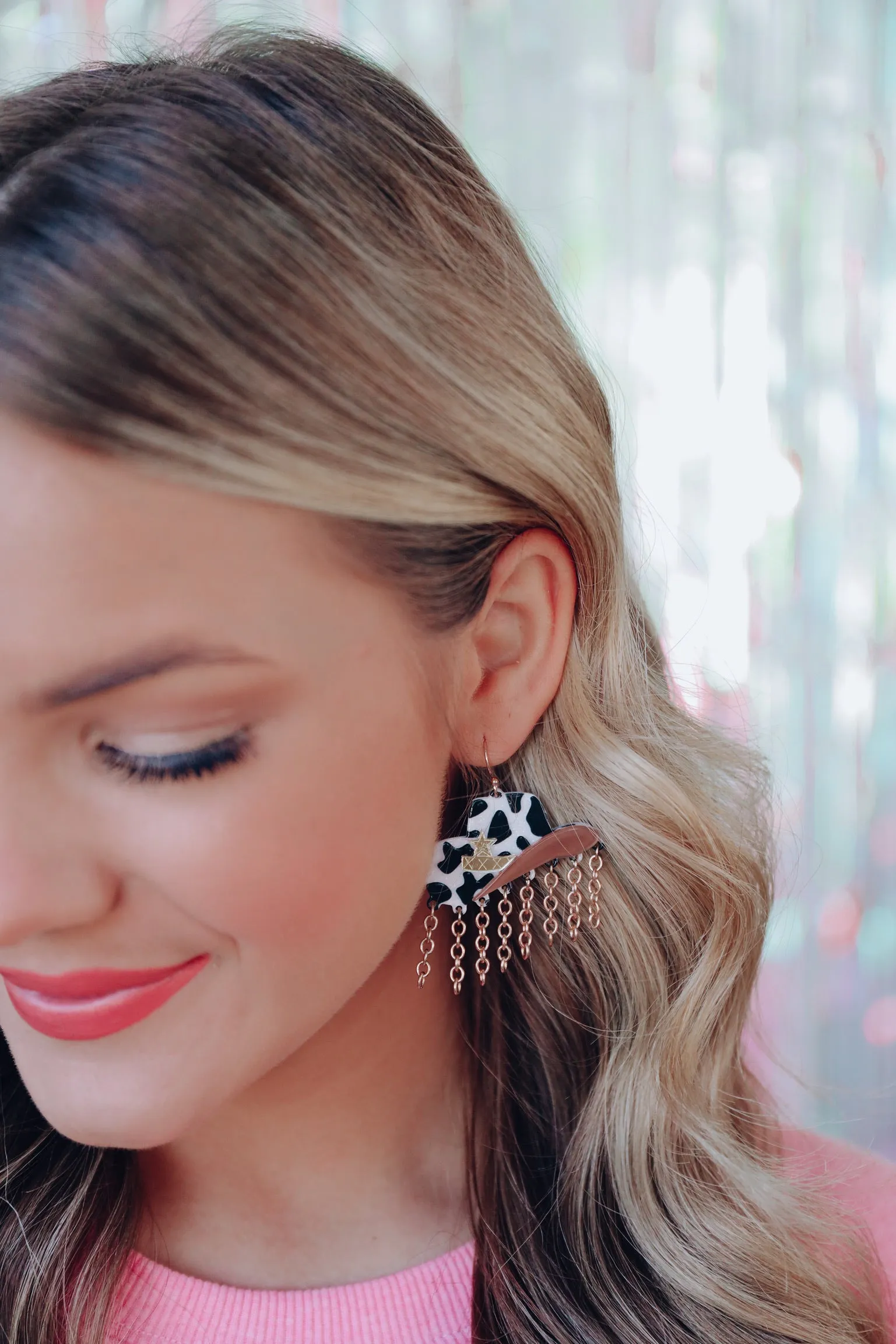 Montana Cowboy Hat Earrings - Black