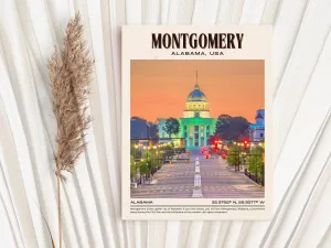 Montgomery Vintage Wall Art, Alabama, USA