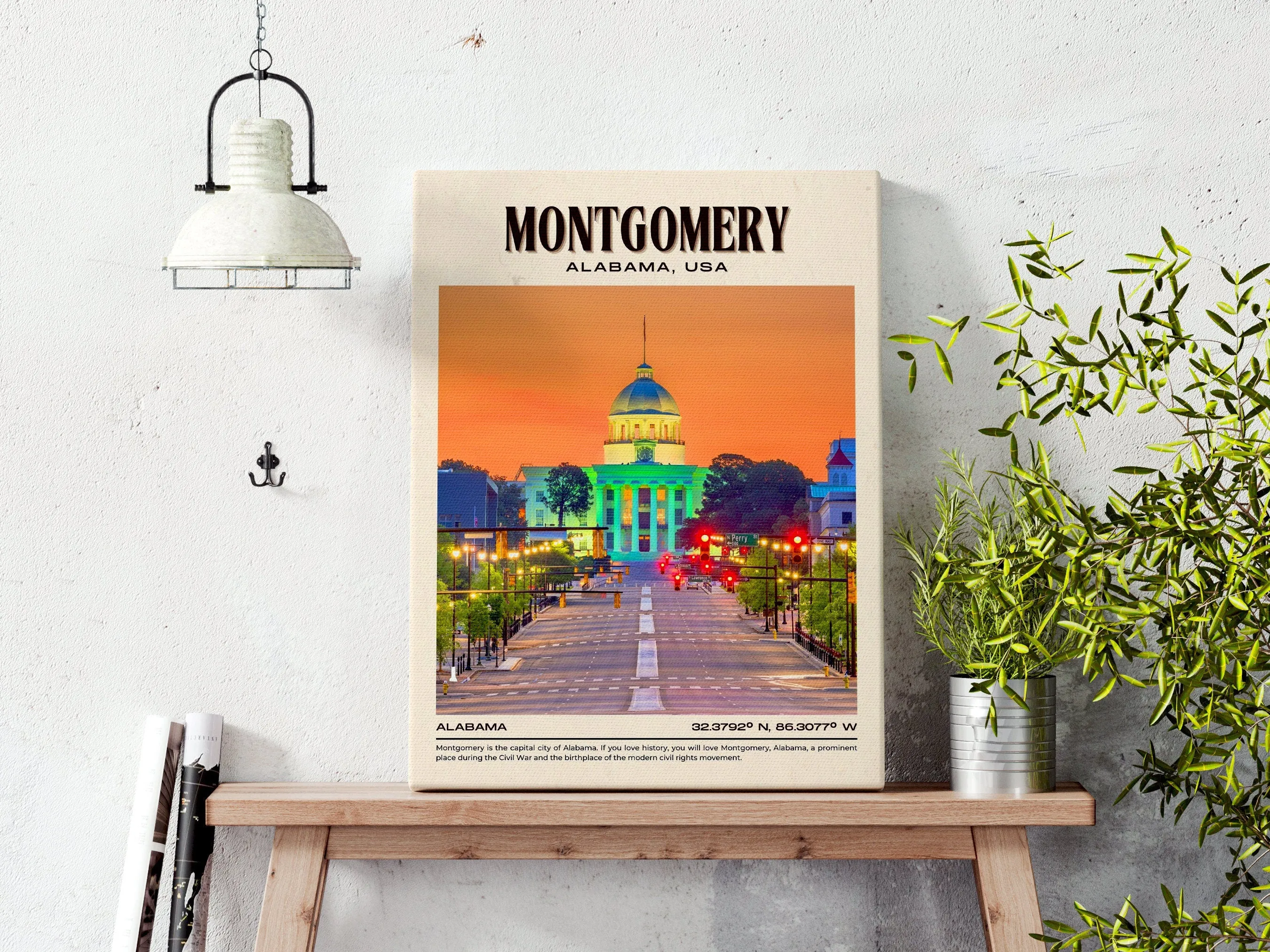 Montgomery Vintage Wall Art, Alabama, USA
