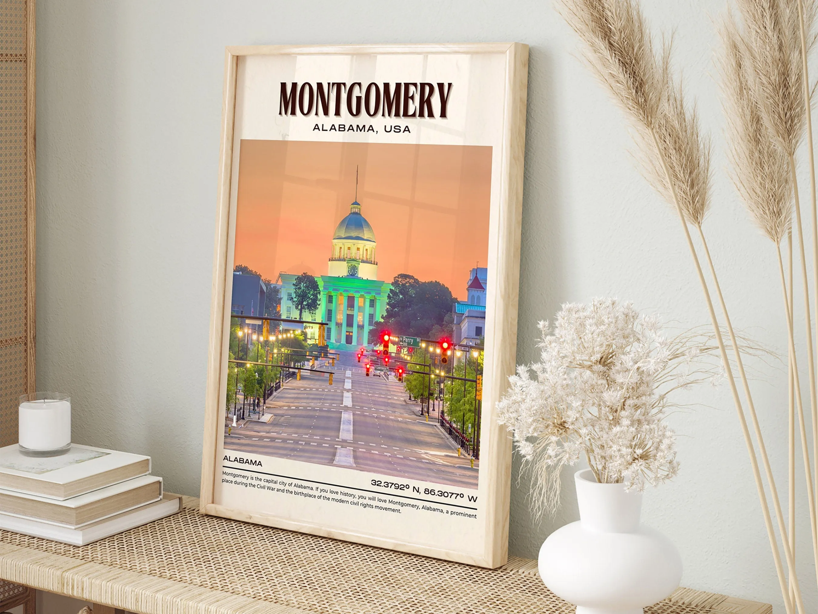 Montgomery Vintage Wall Art, Alabama, USA