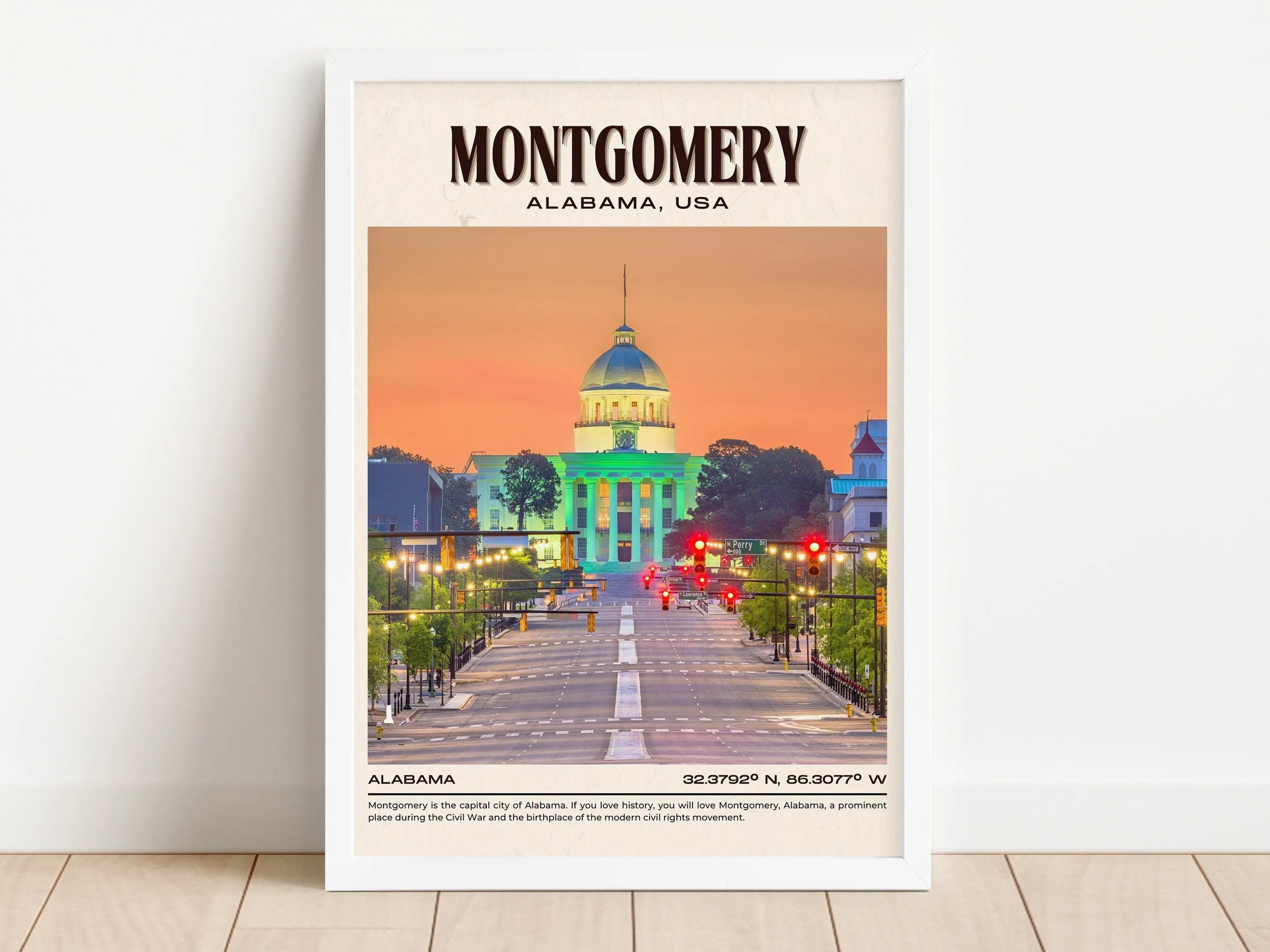 Montgomery Vintage Wall Art, Alabama, USA