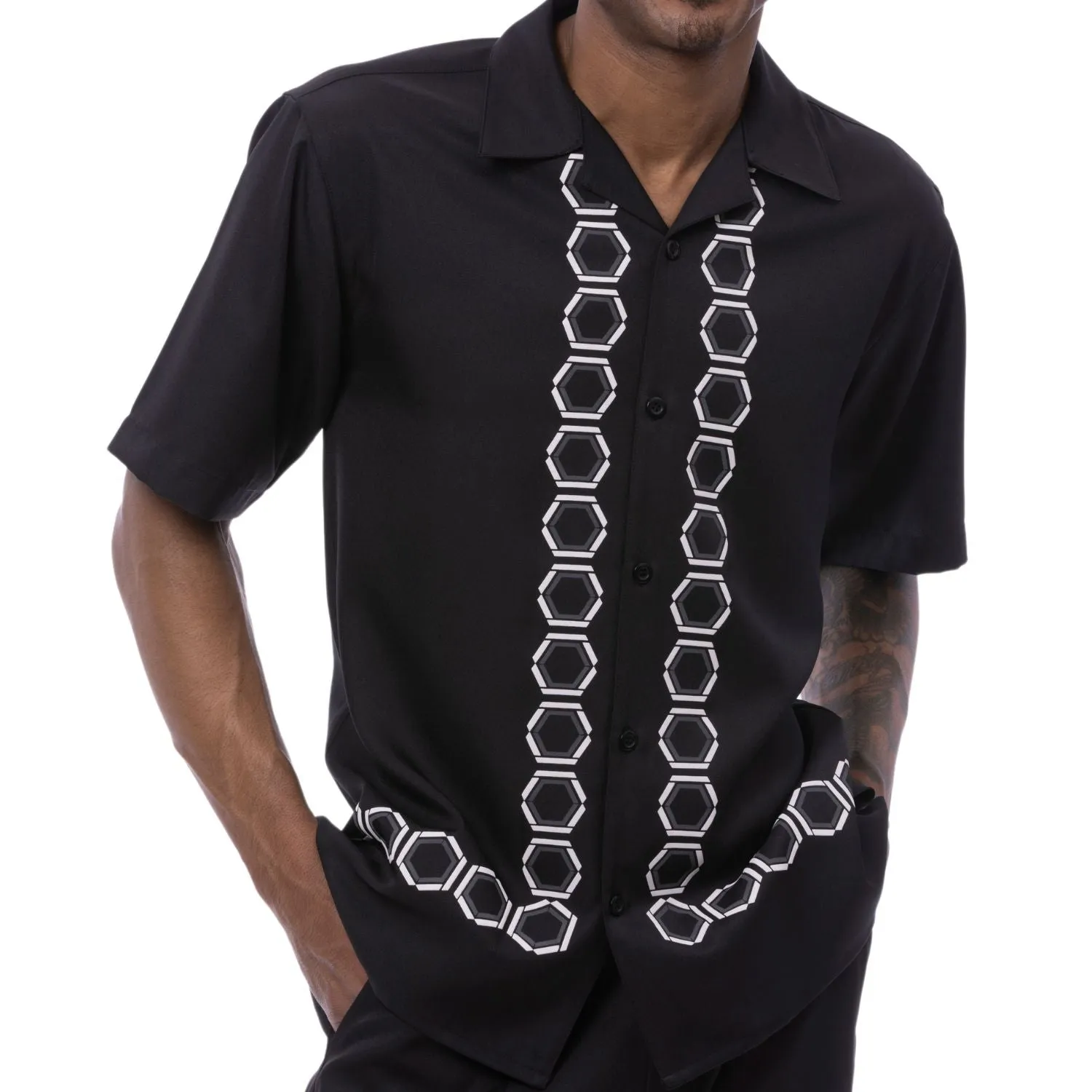 Montique Ebony Emissary in Black Men’s Geometric Walking Suit