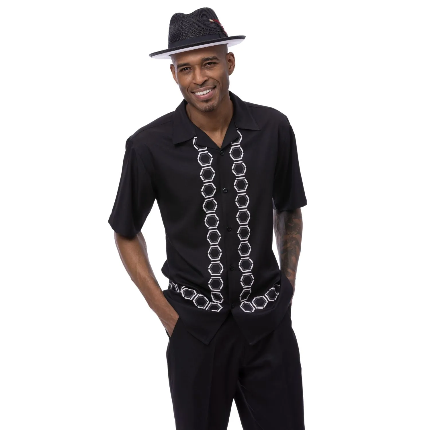 Montique Ebony Emissary in Black Men’s Geometric Walking Suit