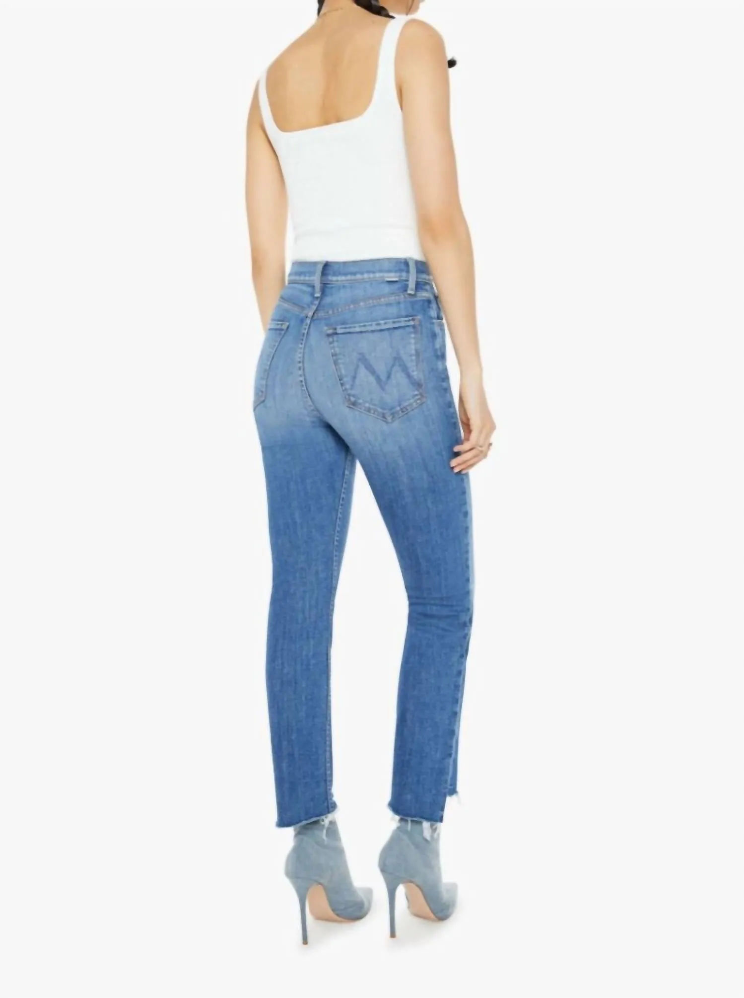 Mother - High Waist Rider Ankle Step Fray Jean