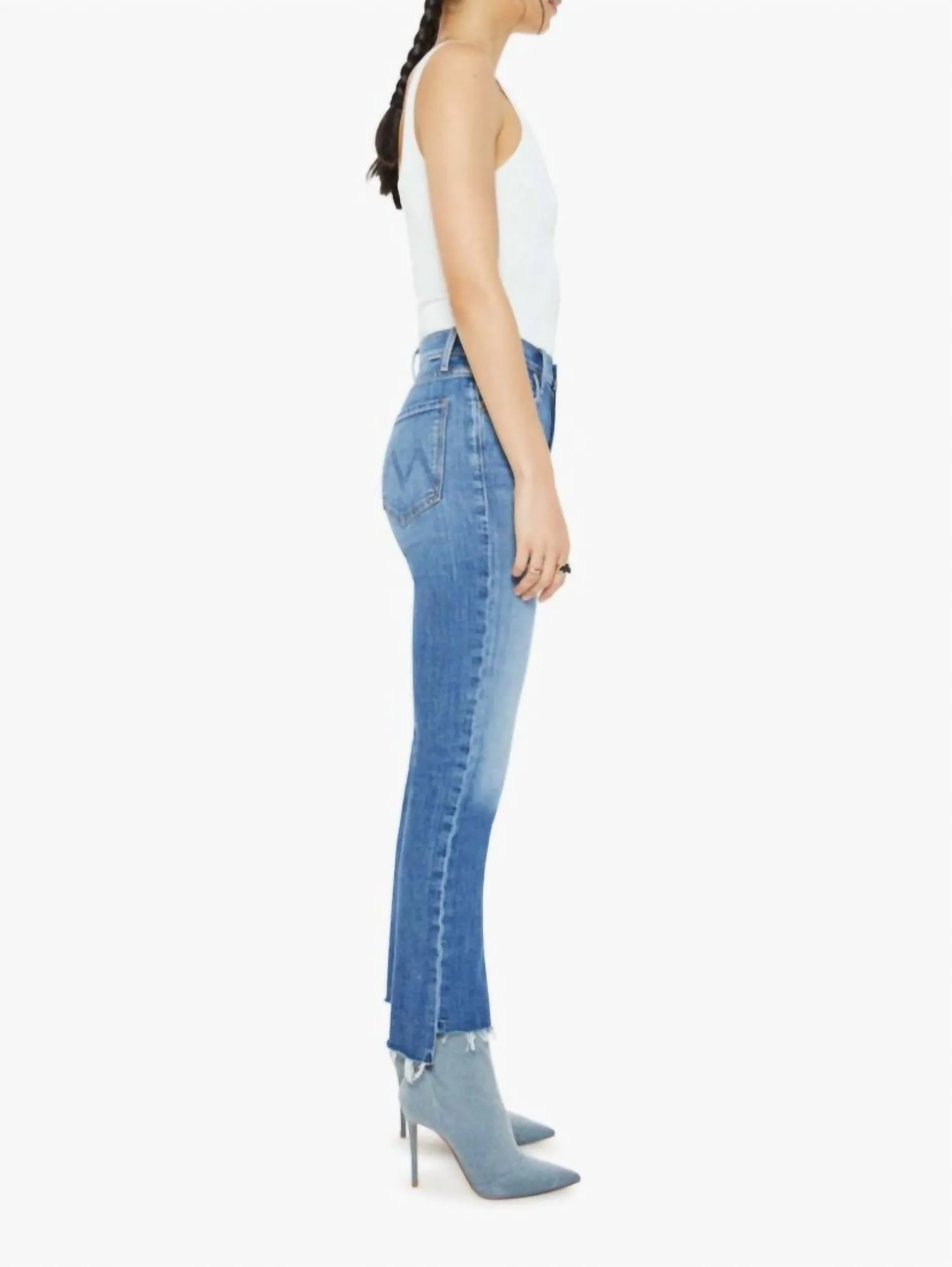 Mother - High Waist Rider Ankle Step Fray Jean