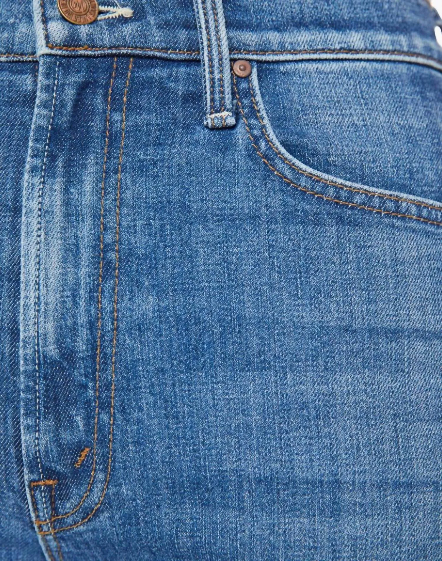 Mother - High Waist Rider Ankle Step Fray Jean