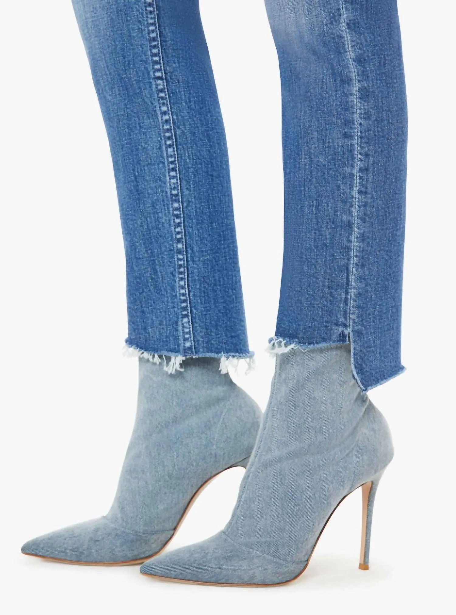 Mother - High Waist Rider Ankle Step Fray Jean