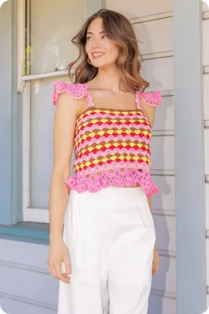 MULTICOLOR CROCHET TOP