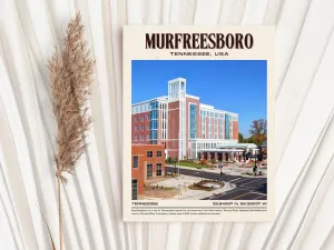 Murfreesboro Vintage Wall Art, Tennessee, USA