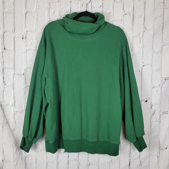 Nap Loungewear green boxy oversized turtleneck sweatshirt sweater top
