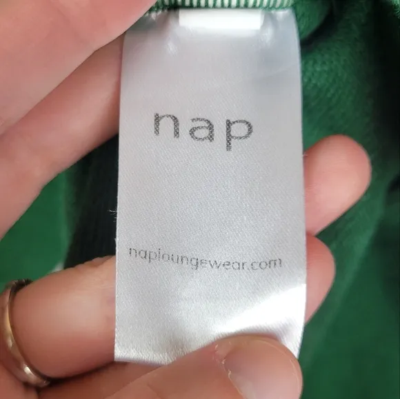 Nap Loungewear green boxy oversized turtleneck sweatshirt sweater top