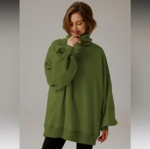 Nap Loungewear green boxy oversized turtleneck sweatshirt sweater top