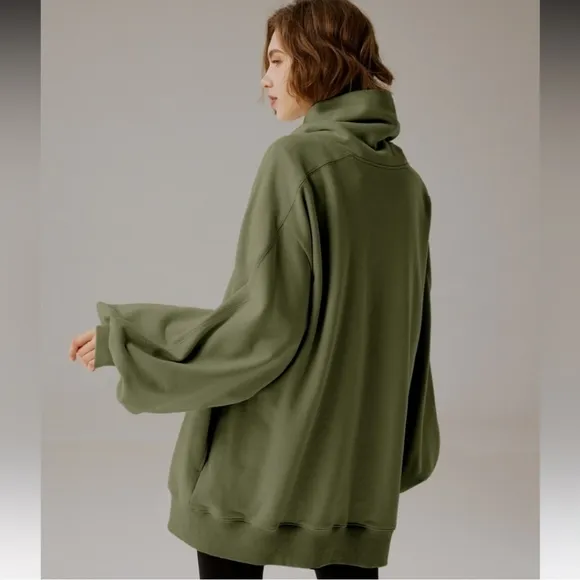 Nap Loungewear green boxy oversized turtleneck sweatshirt sweater top