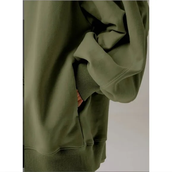 Nap Loungewear green boxy oversized turtleneck sweatshirt sweater top