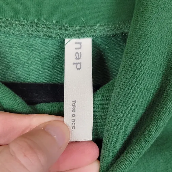 Nap Loungewear green boxy oversized turtleneck sweatshirt sweater top