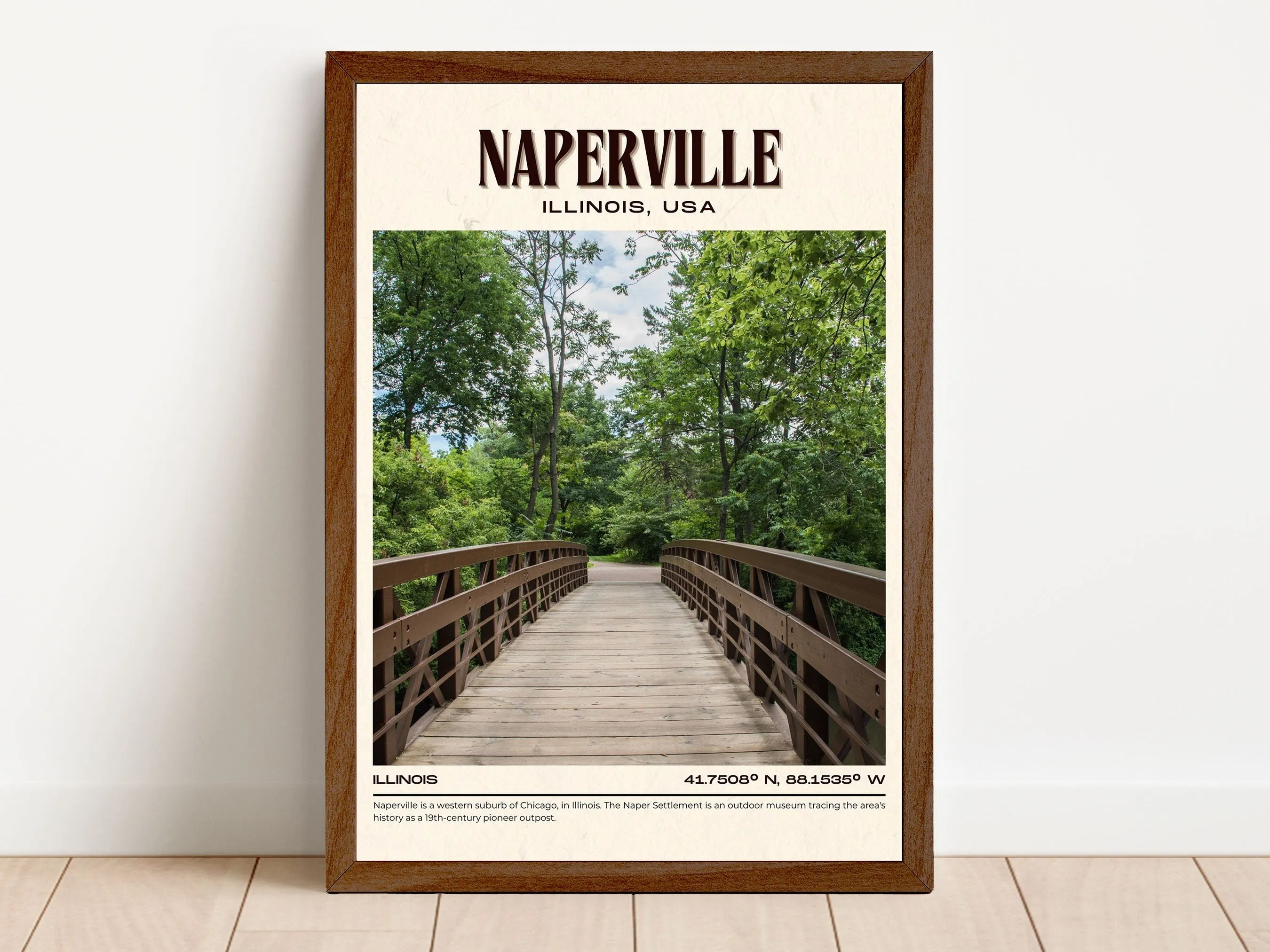 Naperville Vintage Wall Art, Illinois, USA
