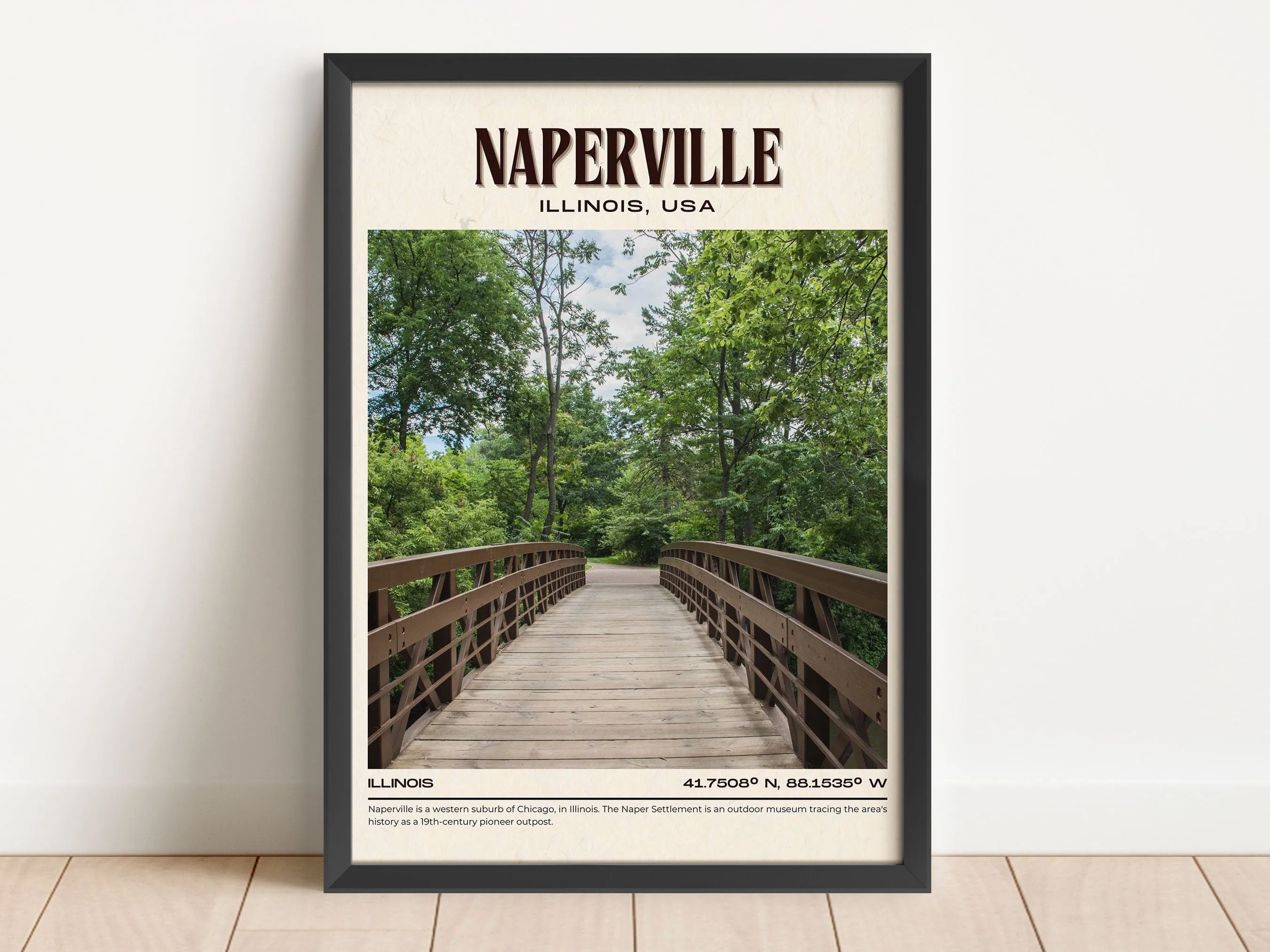 Naperville Vintage Wall Art, Illinois, USA