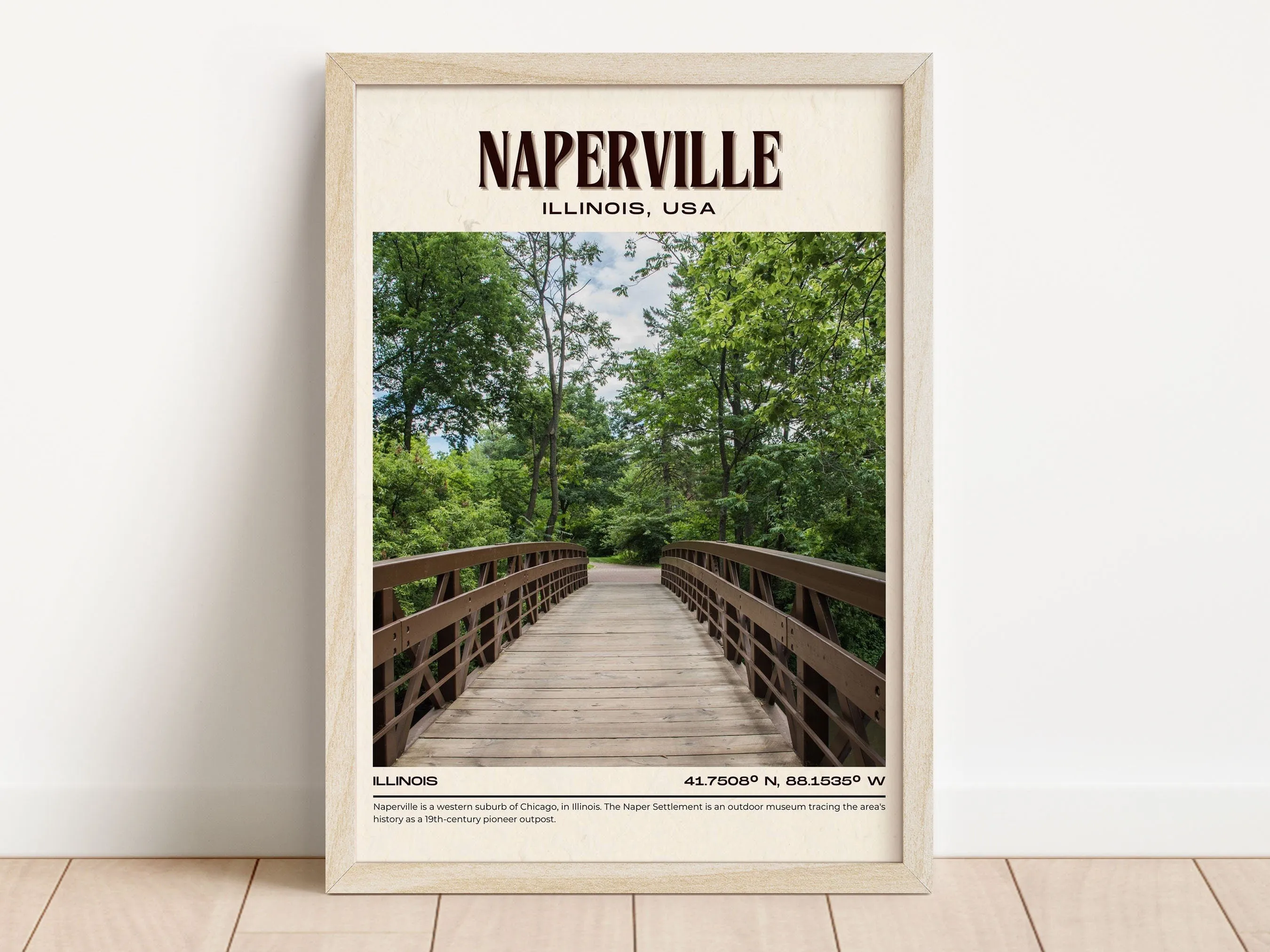 Naperville Vintage Wall Art, Illinois, USA