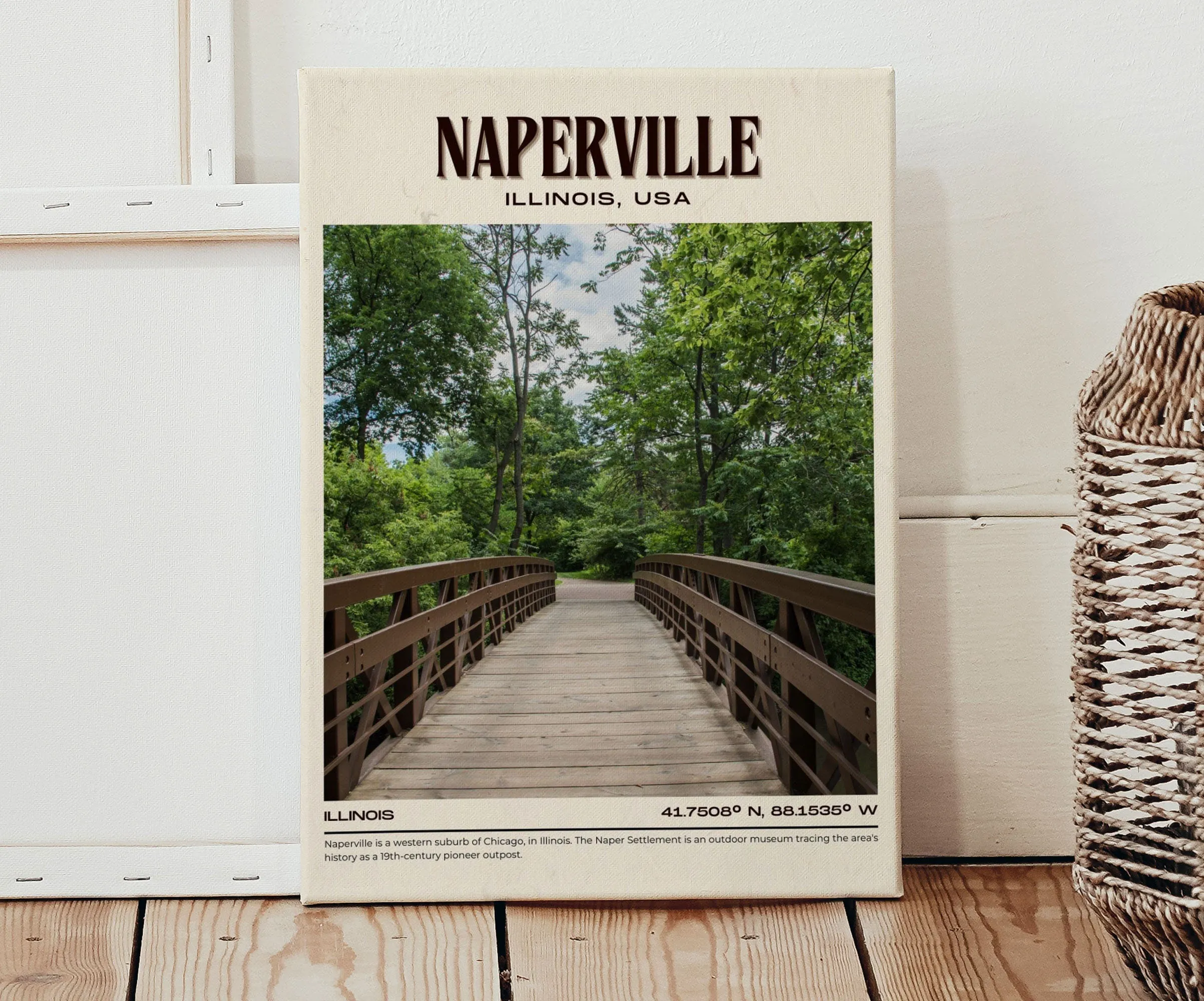 Naperville Vintage Wall Art, Illinois, USA