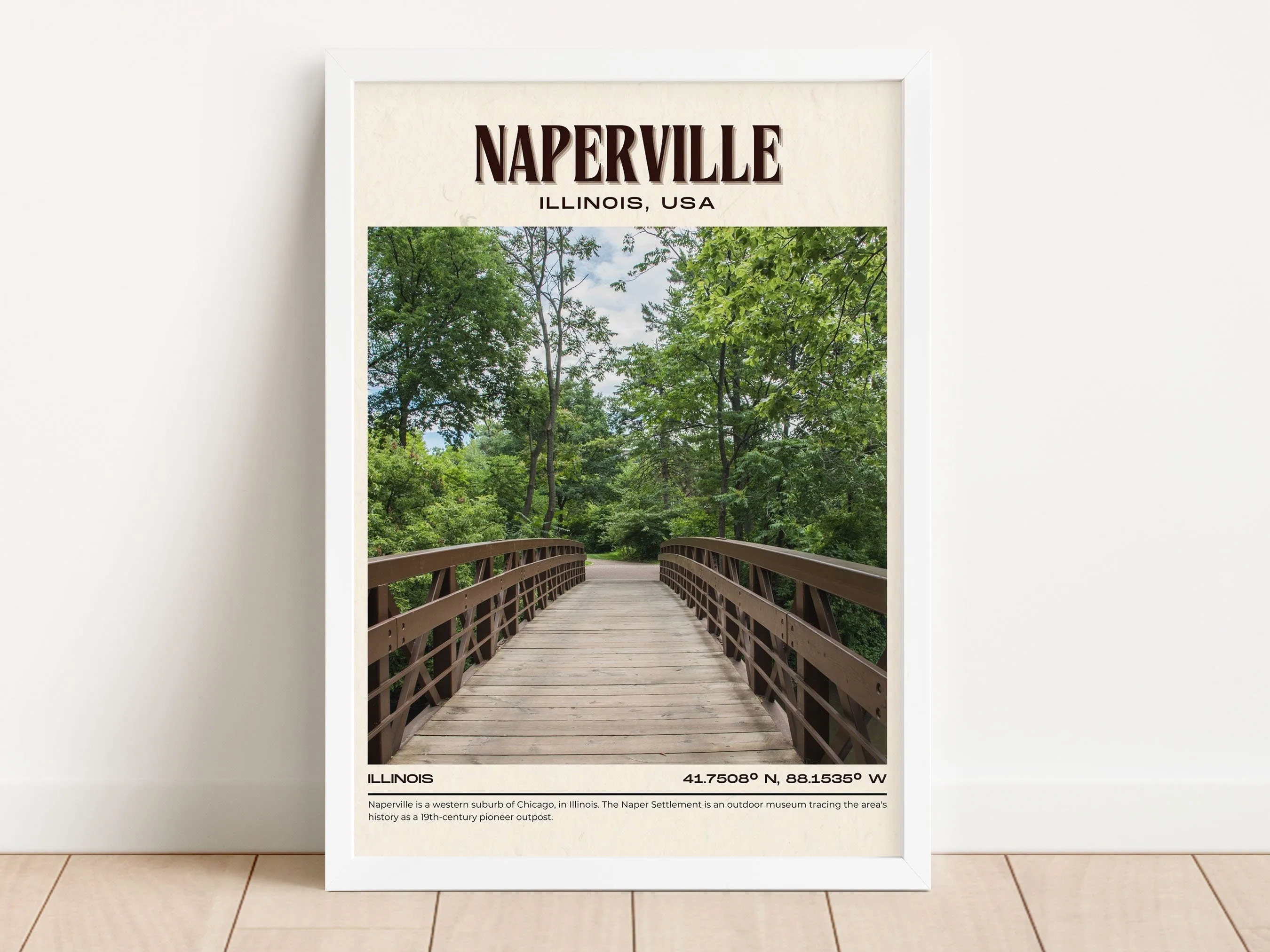 Naperville Vintage Wall Art, Illinois, USA